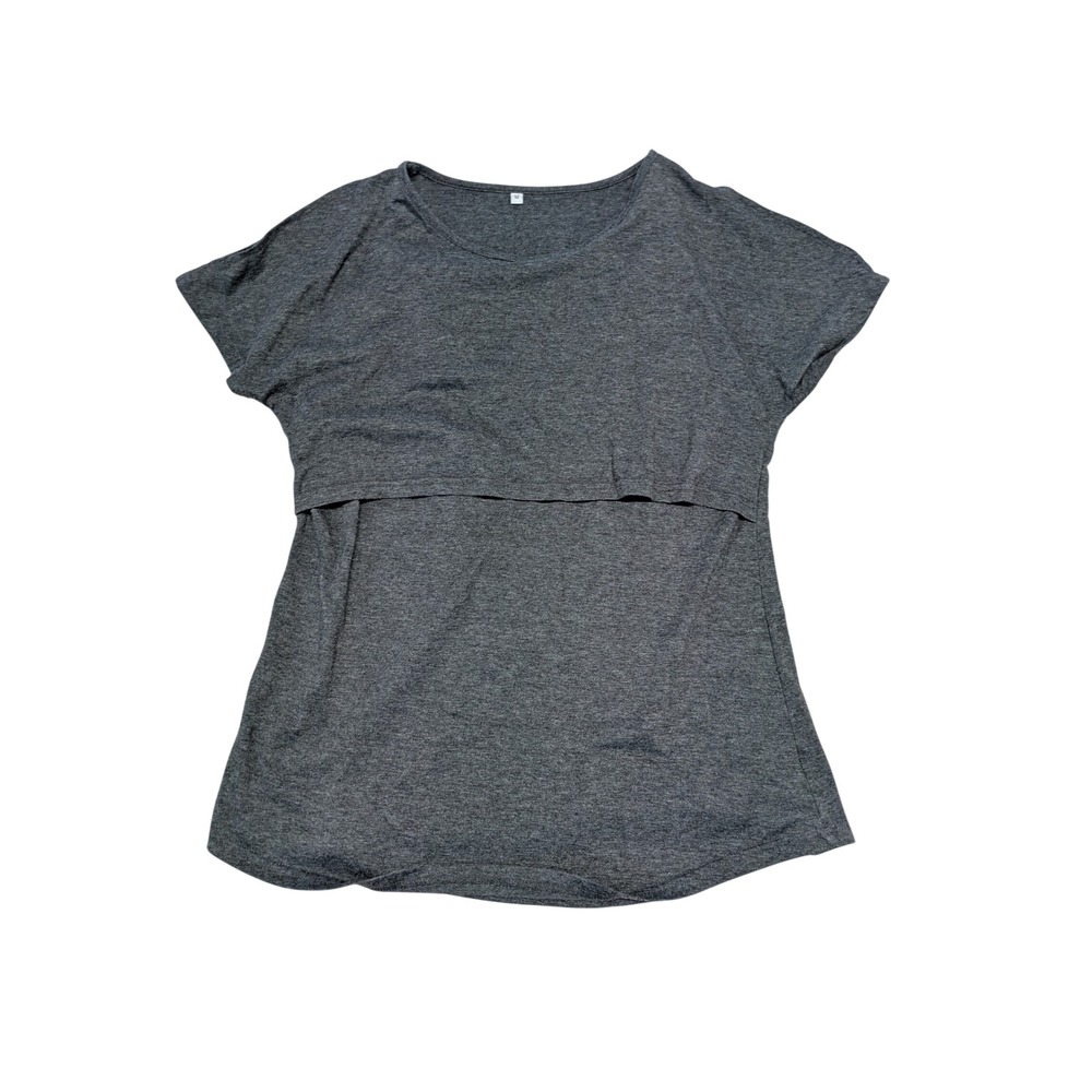 Unbranded Charcoal Gray Short Sleeve Nursing Maternity Top Size M